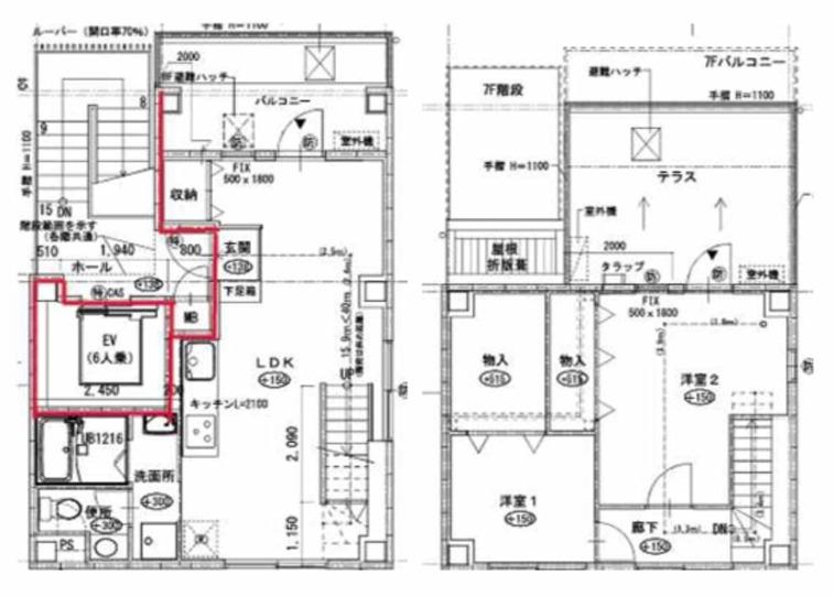 GRACEMAISONTANIMACHI6(2LDK/7階)の間取り写真