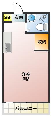 シャトーヤジ 3号棟(1K/1階)の間取り写真