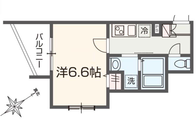 MELDIA瑞江(1K/1階)の間取り写真