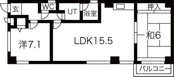 キャッスル神宮東(2LDK/3階)の間取り写真