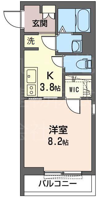 レフィシア(1K/2階)の間取り写真