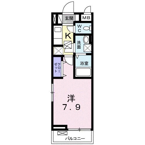 ラウレア・ハレ(1K/1階)の間取り写真
