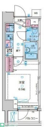 GENOVIA京成立石IIISKYGARDEN(1K/4階)の間取り写真