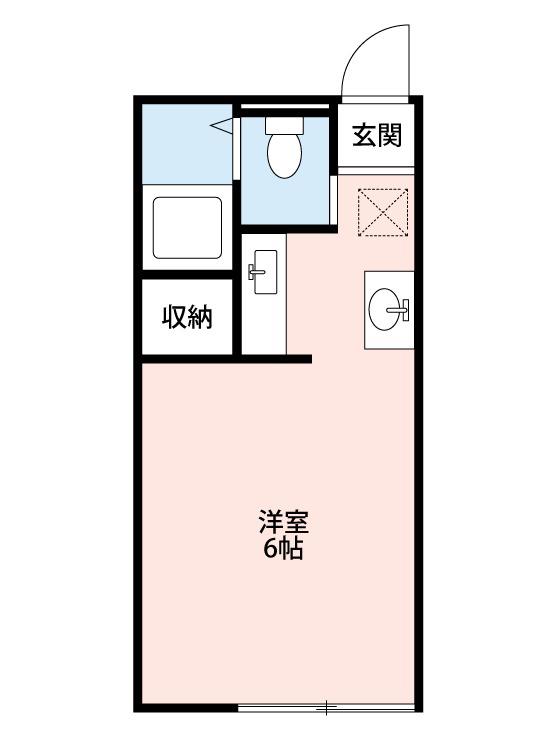 K・ドミール(1K/2階)の間取り写真