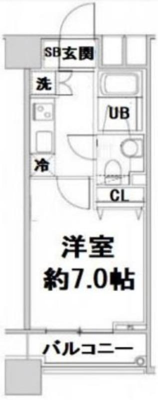 ファーストリアルタワー新宿(1K/19階)の間取り写真
