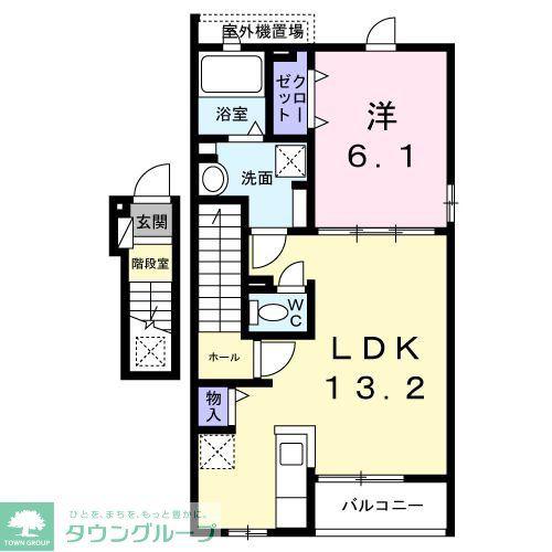 OKUSAWA COURT(1LDK/2階)の間取り写真