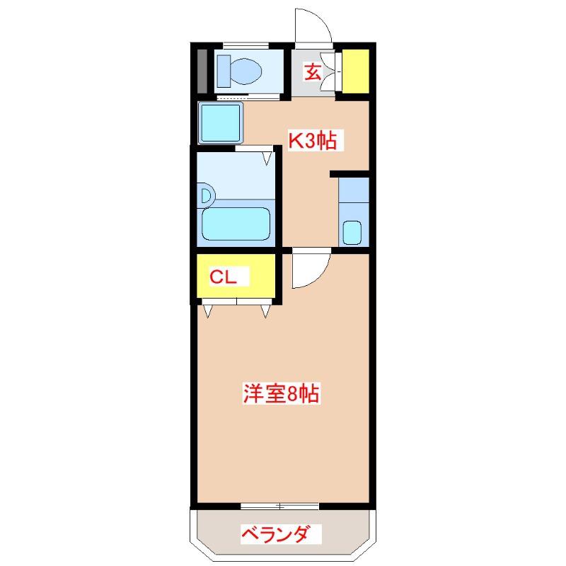 プリメーロセイワI(1K/3階)の間取り写真