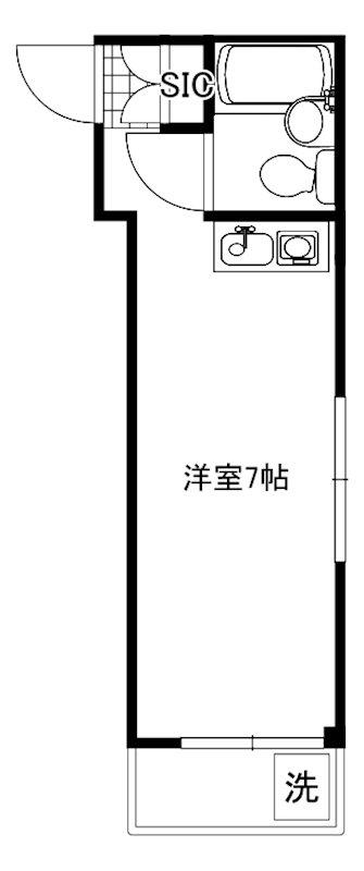 ハロー国立(ワンルーム/2階)の間取り写真