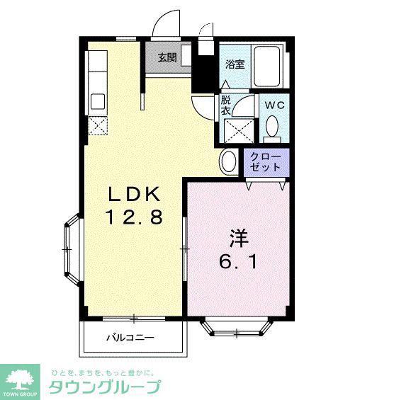 ニューシティ.W(2DK/1階)の間取り写真