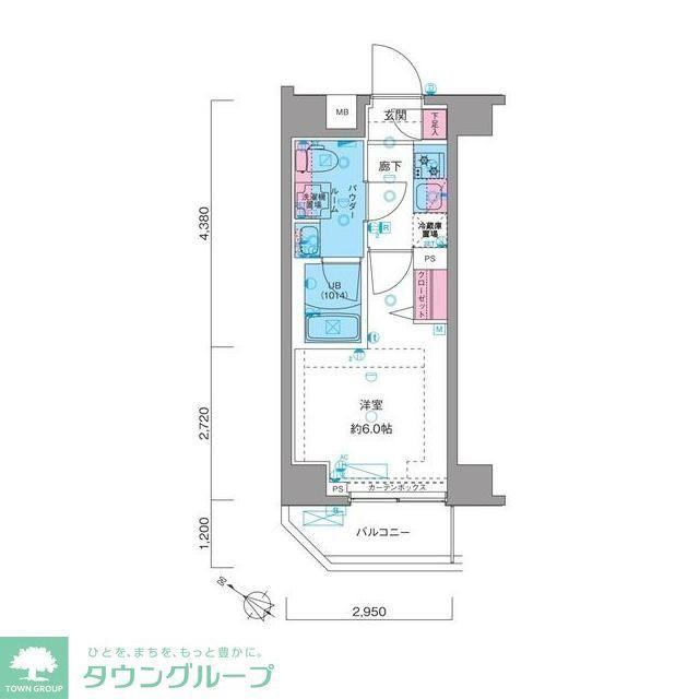 ジェノヴィア川崎IIスカイガーデン(1K/2階)の間取り写真