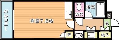 AC戸畑(ワンルーム/3階)の間取り写真