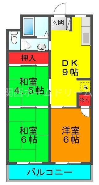 三松マンション(3DK/5階)の間取り写真