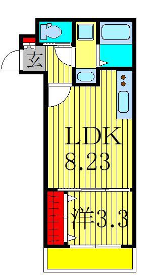 AJ南柏サウス I(1LDK/1階)の間取り写真