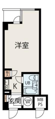 コスモシティ市ヶ谷(ワンルーム/1階)の間取り写真