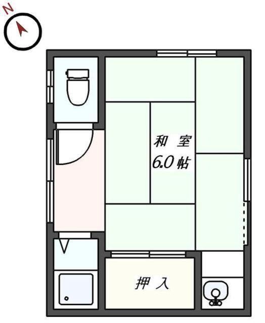東山荘(ワンルーム/2階)の間取り写真