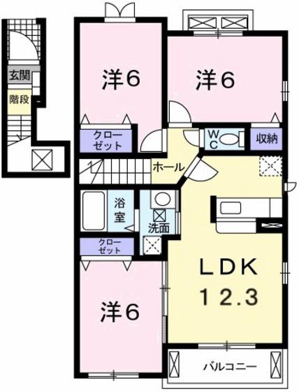 サニーレジデンス II(3LDK/2階)の間取り写真