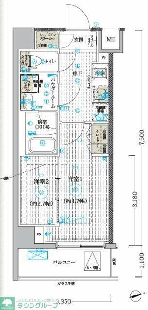 MAXIV CROSお花茶屋(2K/2階)の間取り写真