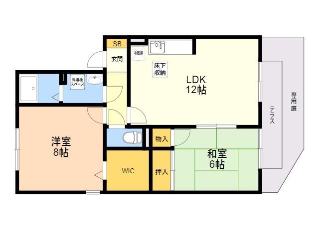 セジュール諸岡(2LDK/1階)の間取り写真
