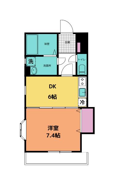AQUA(1DK/1階)の間取り写真