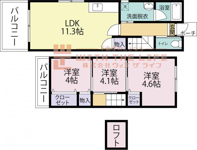桜ハイツ II(3LDK/1階)の間取り写真
