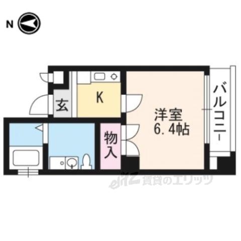 京都今出川レジデンス(1K/3階)の間取り写真