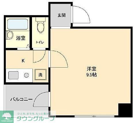 S-FORT日本橋箱崎(1K/6階)の間取り写真