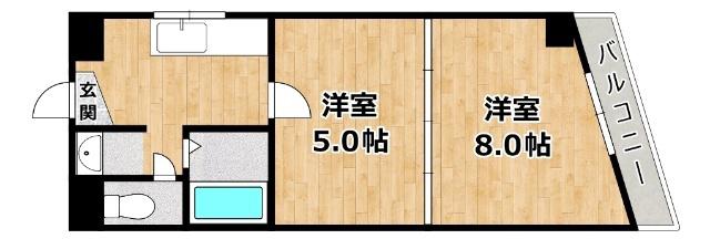 RIORA塚本II(2K/4階)の間取り写真
