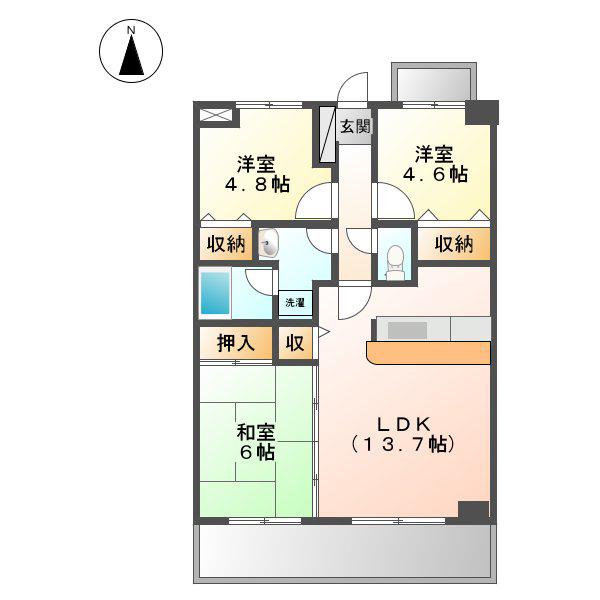 サンクエトワール(3LDK/1階)の間取り写真