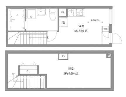 モンソレイユ水天宮(1DK/B1階)の間取り写真