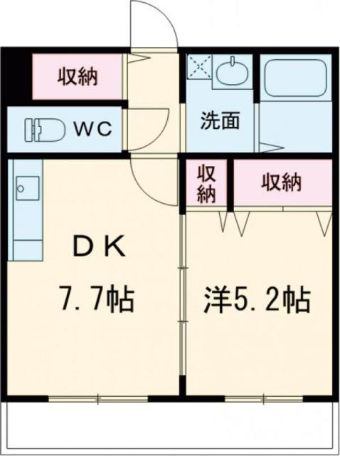 アビタシオンイサム(1DK/2階)の間取り写真