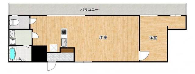 エルモス西新(1LDK/5階)の間取り写真