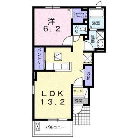 シャルマンII(1LDK/1階)の間取り写真