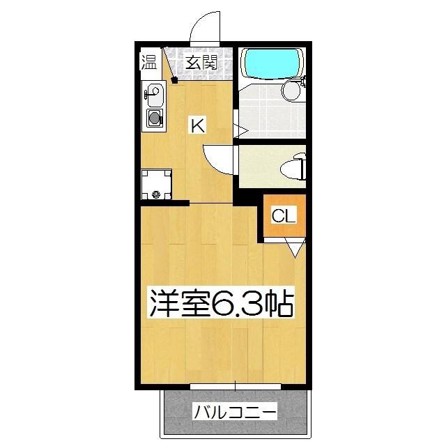 ラプラス竹鼻III(ワンルーム/1階)の間取り写真