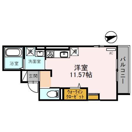 南秀苑かつやま(ワンルーム/3階)の間取り写真