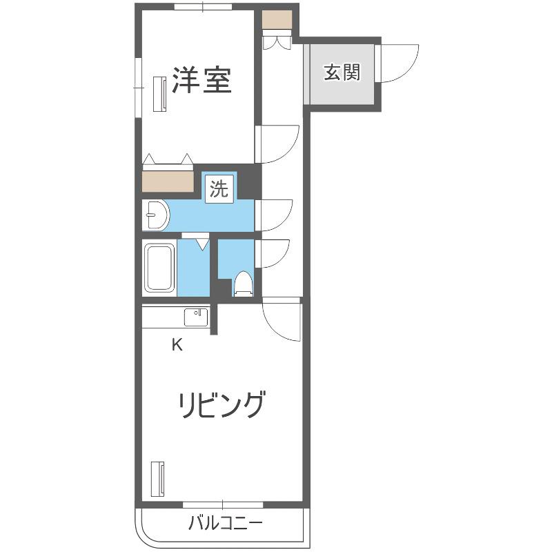 フォルテ616(1LDK/3階)の間取り写真