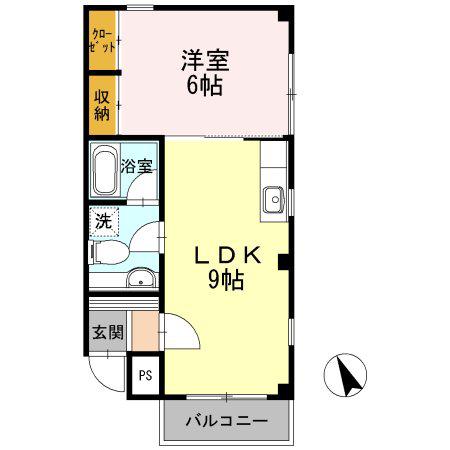 メゾンドネージュ(1LDK/1階)の間取り写真