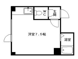 コスモス菊水(ワンルーム/5階)の間取り写真