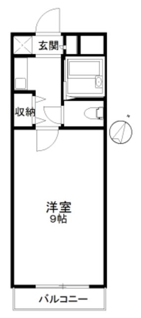 グランディール(1K/2階)の間取り写真