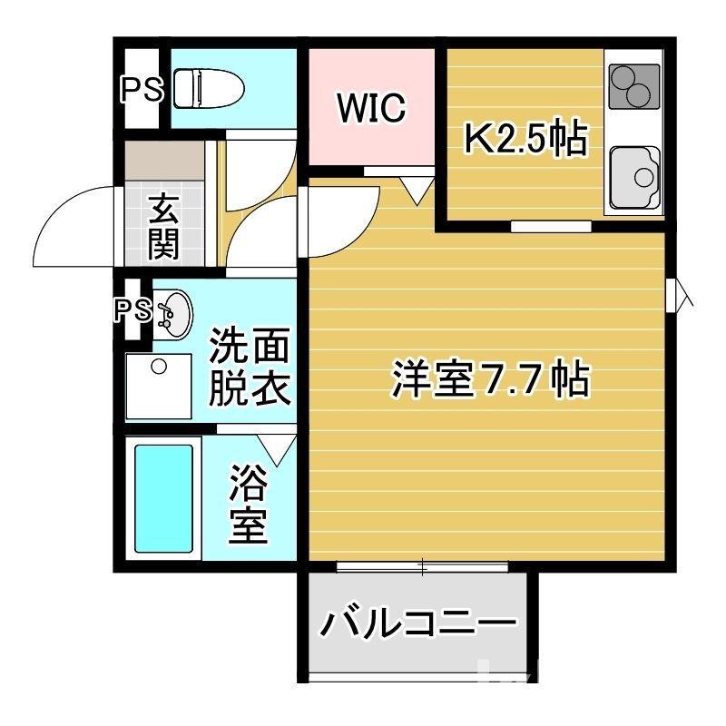 シューンハイム(1K/1階)の間取り写真