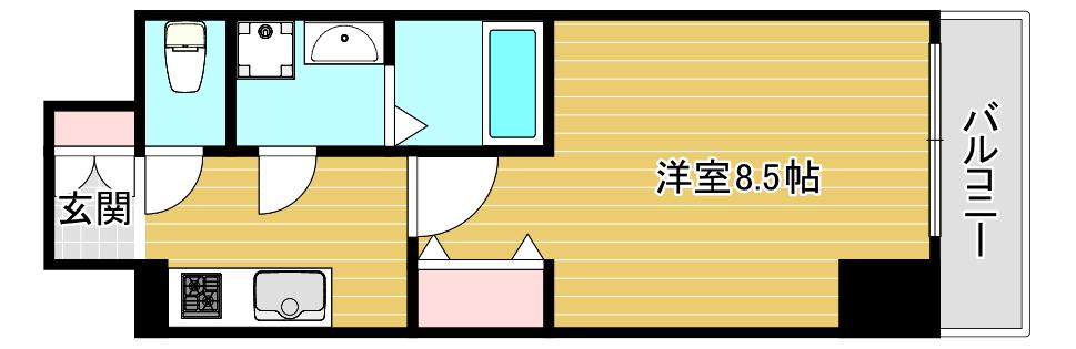MELDIA CREST TAPP NAMBA ウエスト(1K/11階)の間取り写真