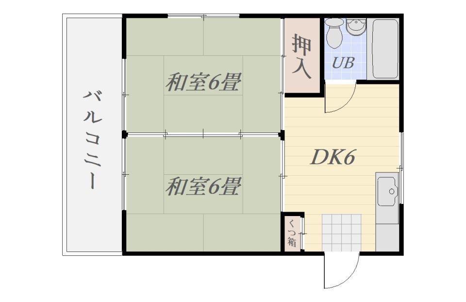 大石ハイツ(2DK/1階)の間取り写真