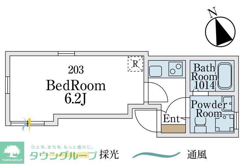GRANDE蕨(1K/2階)の間取り写真