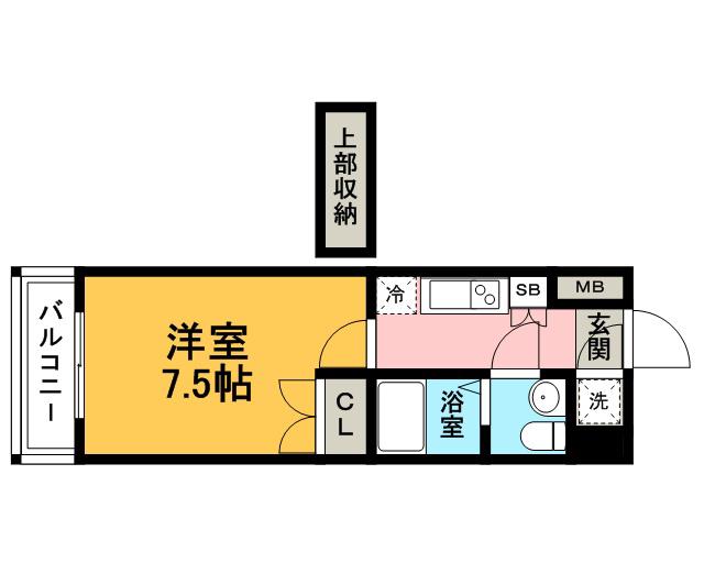 CLUB ORIENT NO72(1K/1階)の間取り写真