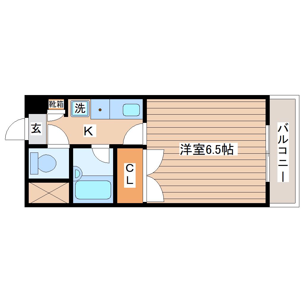 グレイスハイツ長町(1K/1階)の間取り写真
