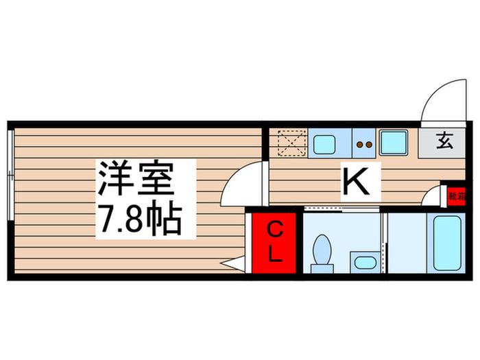 プラト-松戸戸定(1K/3階)の間取り写真