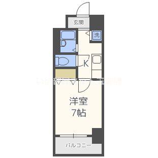グラマシー心斎橋東(1K/5階)の間取り写真