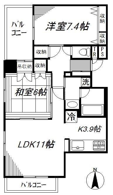 エコヴィレッジ中村橋(2LDK/4階)の間取り写真
