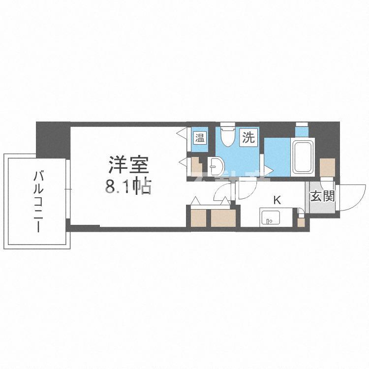 グラマシー京橋(1K/12階)の間取り写真