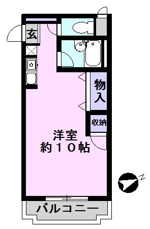 ジュネパレス新松戸第8(ワンルーム/3階)の間取り写真