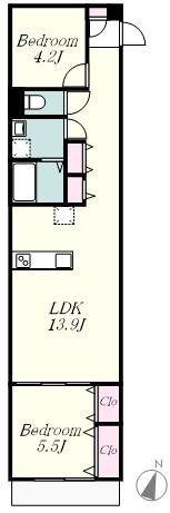 SUNLIGHT上池台(2LDK/3階)の間取り写真